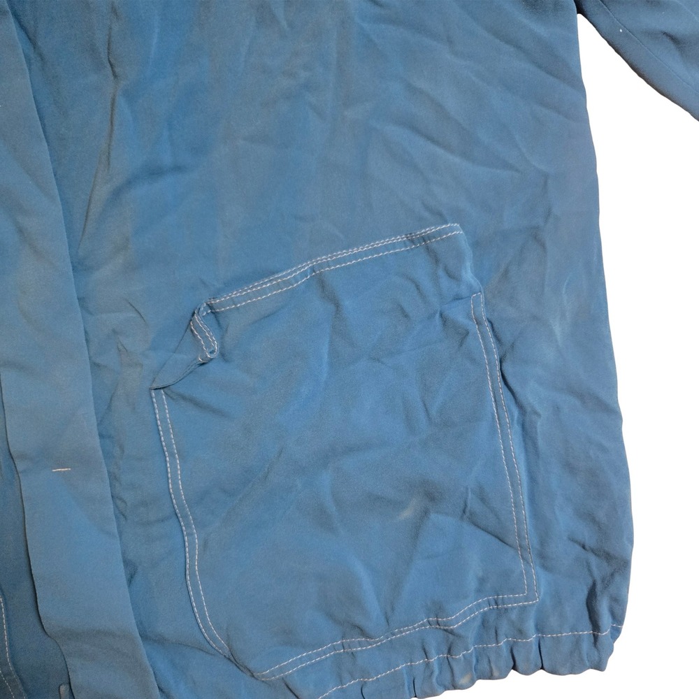 SoCa St. John Womens Blue Utility Jacket Funnel Neck Drawstring Hem Large - Picture 7 of 13